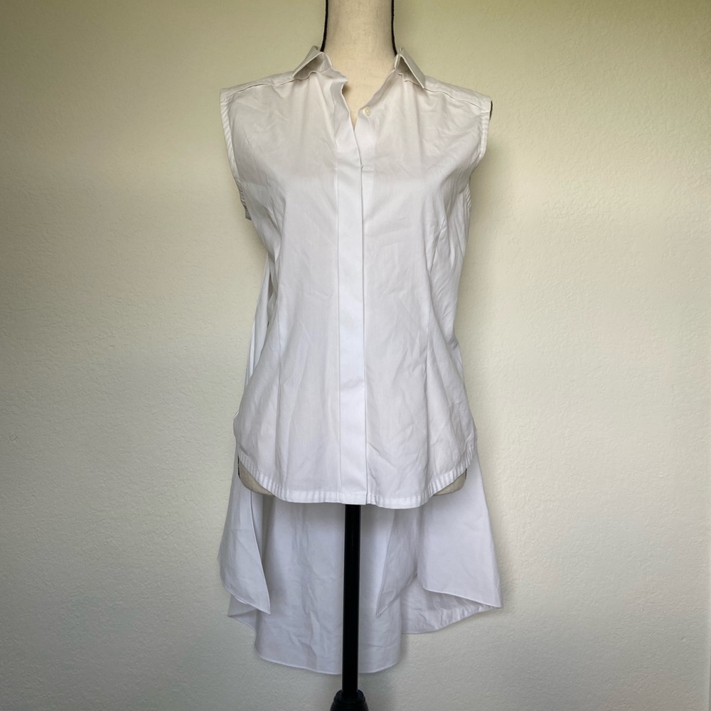 Alexander Wang Sleeveless Button Down Top With Cape White Layered Avant Garde